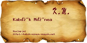 Kabók Mínea névjegykártya